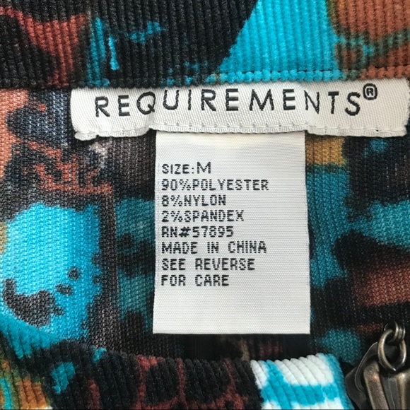 Requirements Brown Blue White Print Jacket M - Picture 5 of 5